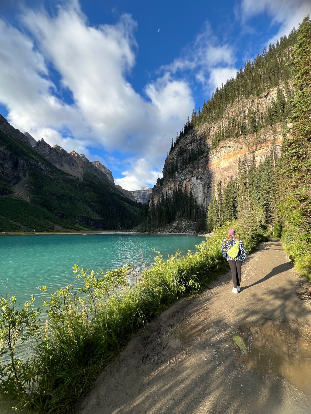 Girl near Lake Louise on Lake Agnes Trail in Banff National Park