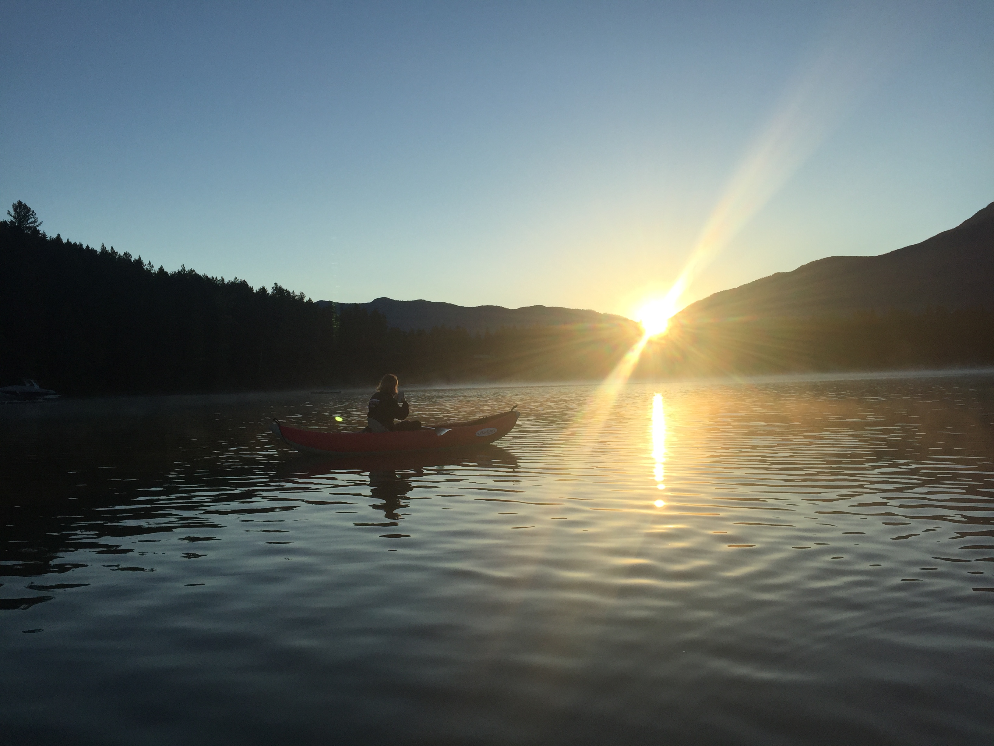 Kayaking at Sunrise Glacier National Park