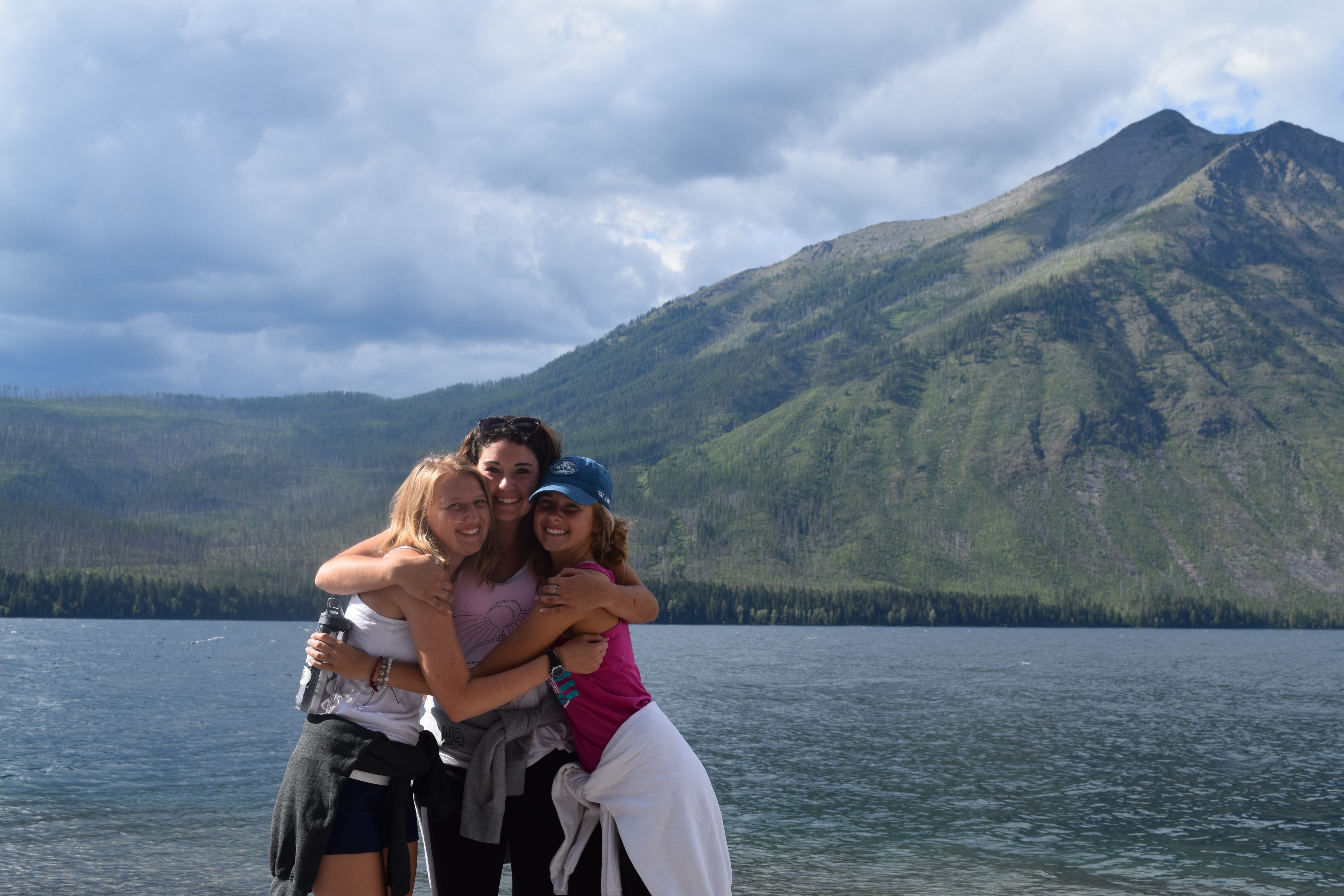 Three girls at Lake McDonald Glacier National Park